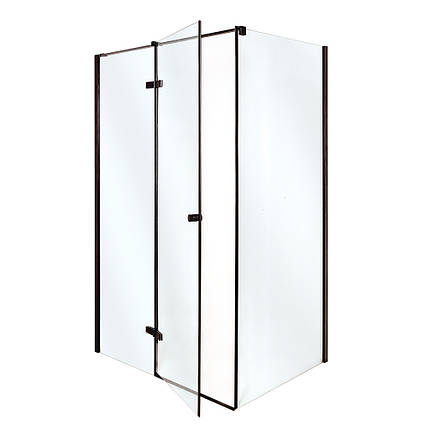 Душова кабіна Vivia Adriana Black 120х90х195 см без піддону чорна стело прозоре розпашні двері, фото 1