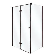 Душова кабіна Vivia Adriana Black 120х90х195 см без піддону чорна стело прозоре розпашні двері, фото 3