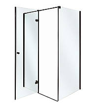 Душова кабіна Vivia Adriana Black 120х90х195 см без піддону чорна стело прозоре розпашні двері, фото 4