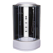 Душовий бокс Vivia 96 RC 100х100х215 см з глибоким піддоном сатин з гідромасажем тоноване скло, фото 5