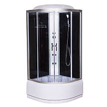 Душовий бокс Vivia 96 RC 100х100х215 см з глибоким піддоном сатин з гідромасажем тоноване скло, фото 3