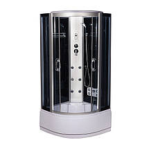 Душовий бокс Vivia 266 RC 100х100х215 см з глибоким піддоном з гідромасажем сатин тоноване скло, фото 3