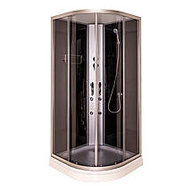 Душовий бокс Vivia 9924 CH 90х90х200 см на низькому піддоні з гідромасажем напівпрозоре скло, фото 3