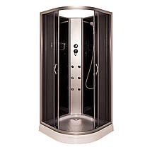 Душовий бокс Vivia 9924 CH 90х90х200 см на низькому піддоні з гідромасажем напівпрозоре скло, фото 5