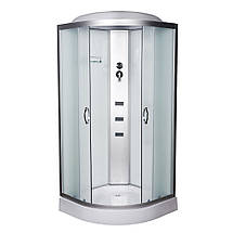Душовий бокс Vivia 62 RC W 100х100х210 см на низькому піддоні з гідромасажем матове скло розсувні двері, фото 4