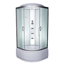 Душовий бокс Vivia 96 RC W 100х100х215 см з глибоким піддоном сатин з гідромасажем матові двері, фото 4