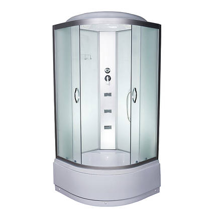 Душовий бокс 95 W RC 90x90х215 см із глибоким піддоном із гідромасажем матове скло розсувні двері, фото 1