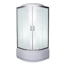 Душовий бокс Vivia 96 RC W 100х100х215 см з глибоким піддоном сатин з гідромасажем матові двері, фото 3