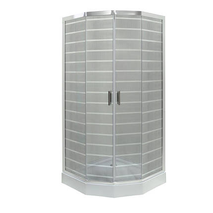 Душова кабіна VIVIA - Ida White P 92/5 W LN 90х90х205 см з низьким піддоном скло тоноване з принтом, фото 1