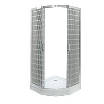 Душова кабіна VIVIA - Ida White P 92/5 W LN 90х90х205 см з низьким піддоном скло тоноване з принтом, фото 5