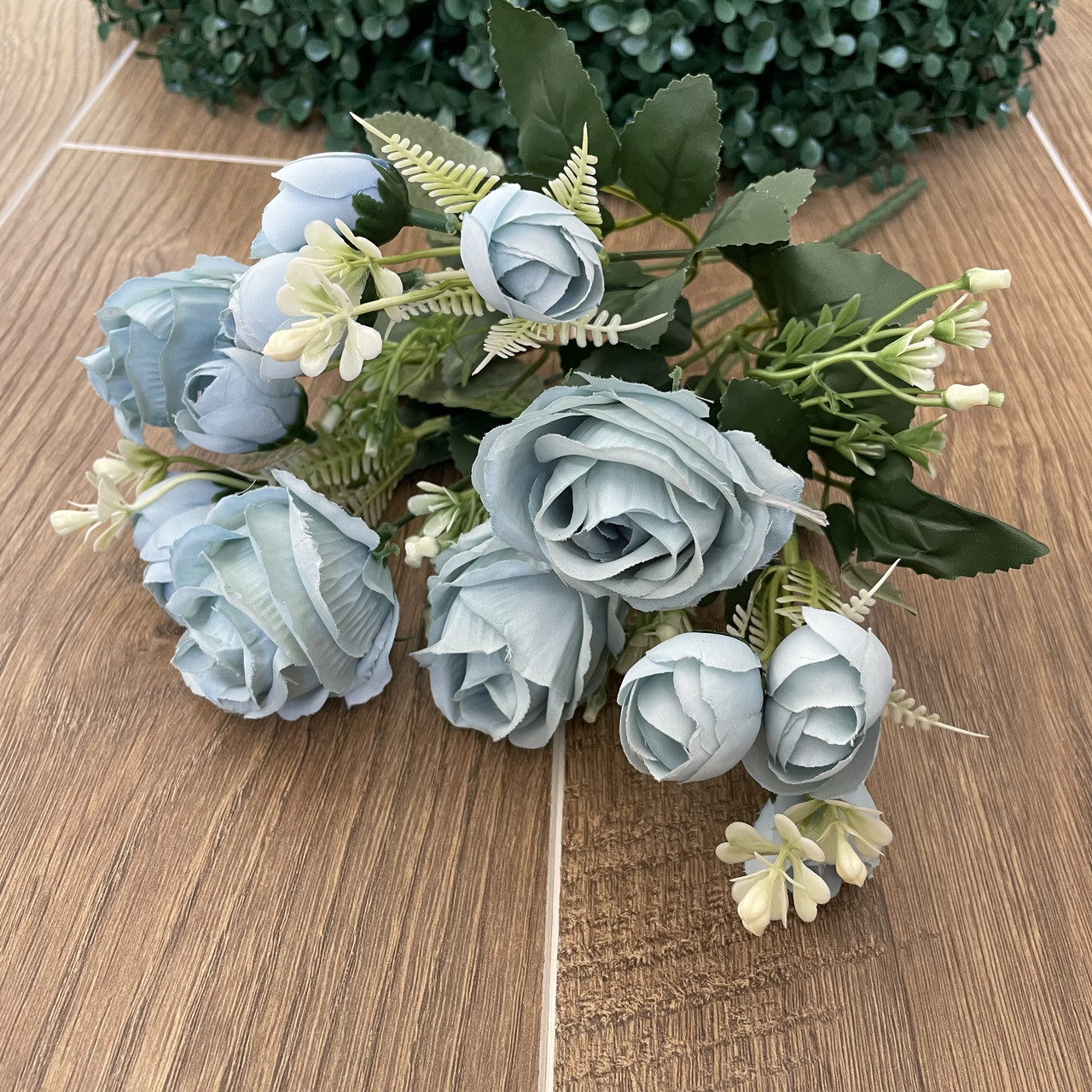 Штучні квіти букет троянда з бутонами 35 см блакитний
