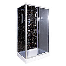 Душовий бокс Vivia TKF 7715 Веном BG 120х80x215 см з низьким піддоном сатин з гідромасажем розсувні двері, фото 3