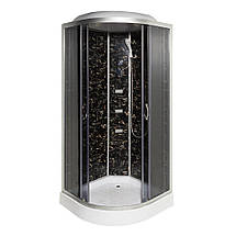 Душовий бокс Vivia TKF90/1 Веном BG 90x90x215 см на низькому піддоні з гідромасажем тоноване скло, фото 5