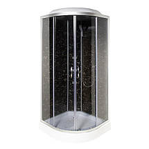 Душовий бокс Vivia TKF90/1 Веном BG 90x90x215 см на низькому піддоні з гідромасажем тоноване скло, фото 3