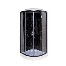 Душовий бокс Vivia TKF90/1 BP Чорний онікс BG 90x90x215 см на низькому піддоні чорний з гідромасажем, фото 3