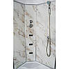 Душовий бокс Vivia TKF90 Мармур BG 90x90x215 см з глибоким піддоном сатин з гідромасажем тоноване скло, фото 6