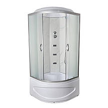 Душовий бокс Vivia TKF90 Білий онікс WG 90x90x215 см з глибоким піддоном з гідромасажем матове скло, фото 4