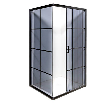 Душова кабіна VIVIA DOMINA V100-100 100x100x190см без піддону квадратна чорна скло тоноване, фото 1