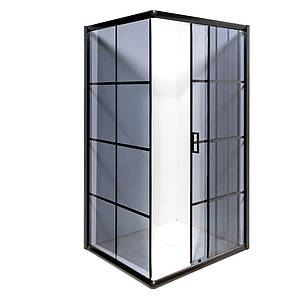 Душова кабіна VIVIA DOMINA V100-100 100x100x190см без піддону квадратна чорна скло тоноване