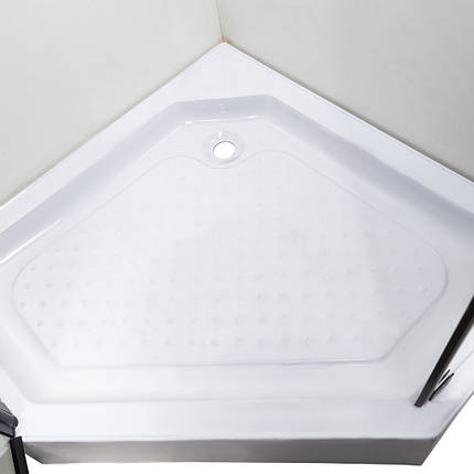Душова кабіна VIVIA Ethna Black P91 B 90x90x195 см з низьким піддоном багатогранна чорна чорна прозоре скло, фото 4