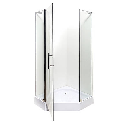 Душова кабіна VIVIA Ethna Clear P91 С 90x90x195 см з низьким піддоном багатогранна хром прозоре скло, фото 3
