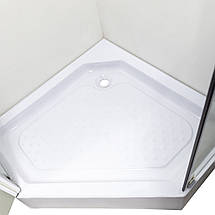 Душова кабіна VIVIA Ethna Clear P91 С 90x90x195 см з низьким піддоном багатогранна хром прозоре скло, фото 5