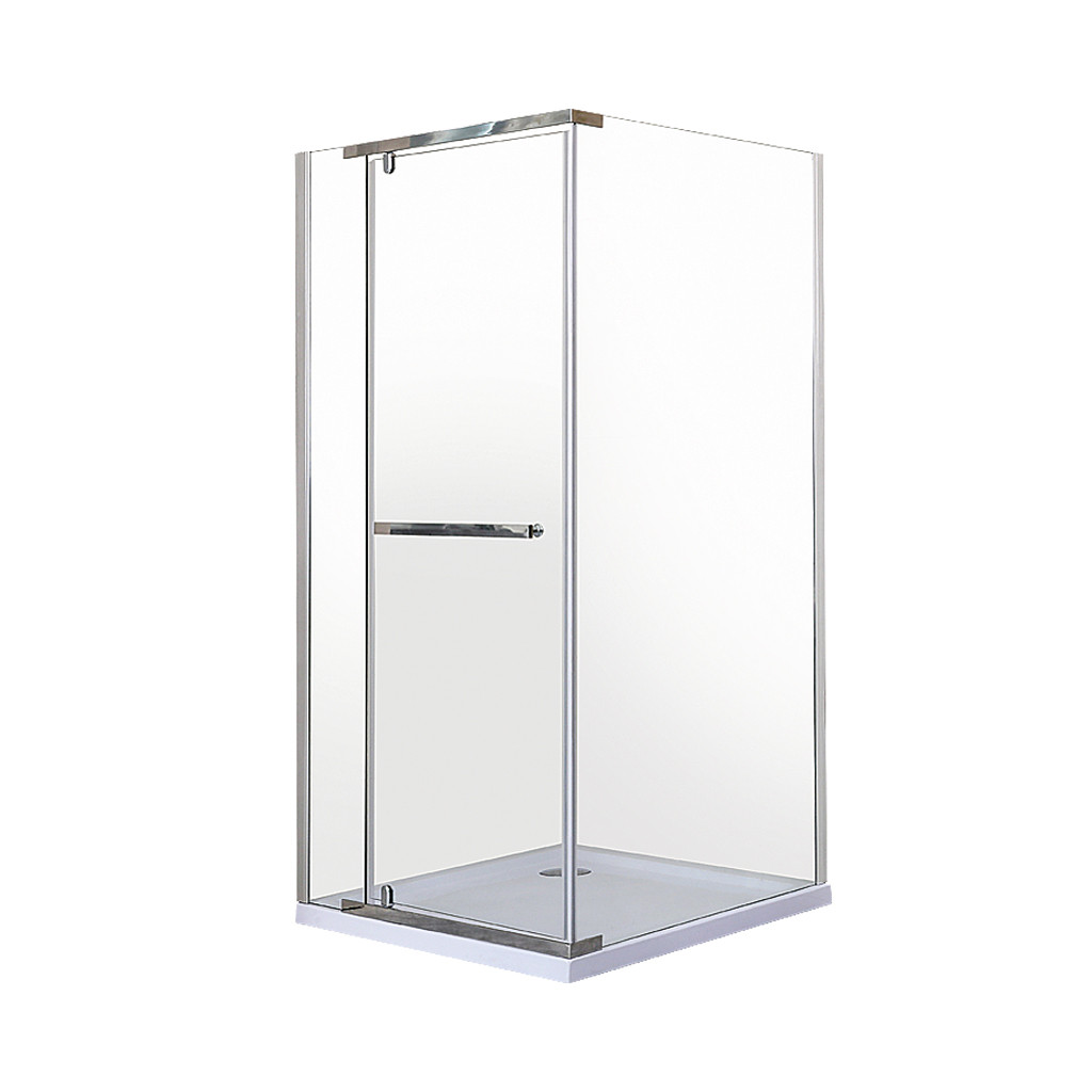 Душова кабіна Vivia VIERA 90x90x195 см з низьким піддоном хром прозоре скло розпашні двері