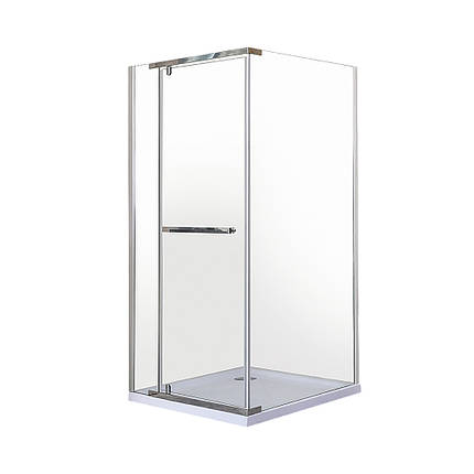 Душова кабіна Vivia VIERA 90x90x195 см з низьким піддоном хром прозоре скло розпашні двері, фото 1