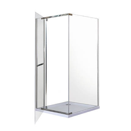 Душова кабіна Vivia VIERA 90x90x195 см з низьким піддоном хром прозоре скло розпашні двері, фото 3