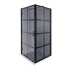 Душова кабіна Insana DORA clear (прозоре скло) 90x90x195 см з низьким піддоном чорна розпашні двері, фото 3