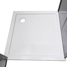 Душова кабіна Insana DORA clear (прозоре скло) 90x90x195 см з низьким піддоном чорна розпашні двері, фото 5