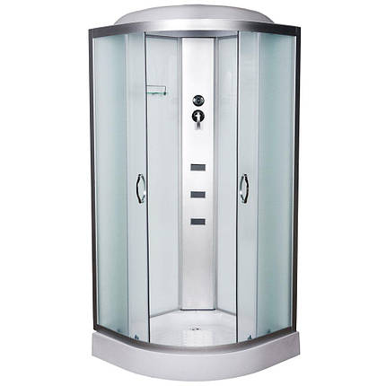 Душовий бокс Vivia 61 RC W 90x90х210 см на низькому піддоні з гідромасажем скло матове розсувні двері, фото 1