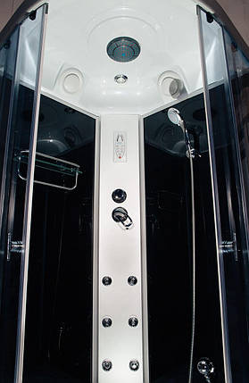 Душовий бокс Vivia ECO 95 R CH 90x90х215 см з глибоким піддоном з гідромасажем сатин тоноване скло, фото 3