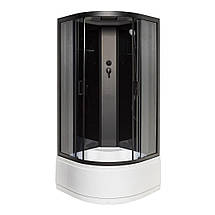 Душовий бокс Vivia Nero 95 RC 90x90х215 см із глибоким піддоном чорний тоноване скло розсувні двері, фото 4