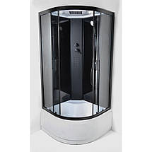 Душовий бокс Vivia Nero 95 RC 90x90х215 см із глибоким піддоном чорний тоноване скло розсувні двері, фото 4