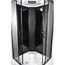 Душовий бокс Vivia Nero 95 RC 90x90х215 см із глибоким піддоном чорний тоноване скло розсувні двері, фото 5
