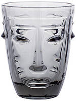 Набір 6 скляних склянок Ariadne "Face Grey" 250 мл, сіре скло