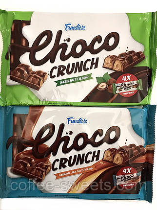 Шоколадні Батончики хрусткі з горіховою начинкою coco crunch fundiez 160 g (4*40 g), фото 2