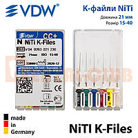 K-file (К-файл) NI-TI, VDW (ВДВ), длина 21 мм, ISO размер 015-040 (ассорти)