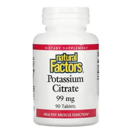 Цитрат калію Natural Factors Potassium Citrate 99 mg 90 Tabs, фото 1