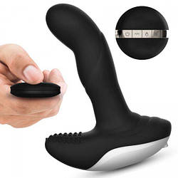 Масажер простати Вібратор  Silicone Massager USB 7 Function + Pulsator / Heating BLACK