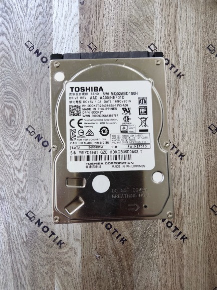 Жесткий диск для ноутбука Toshiba 1Tb 2.5", 64Mb, 5400об/мин, SATAIII, SSHD (MQ02ABD100H) Б/В