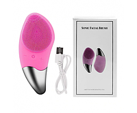 Щетка-массажер Sonic Facial Brush BR-020 Pink электрическая силиконовая для чистки лица