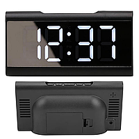 Электронные часы с белой подсветкой Elite 6098 / Настольные часы на батарейках / Часы с термометром