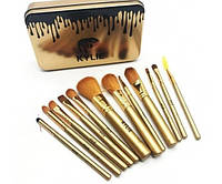 Профессиональный набор кистей для макияжа Kylie Jenner Make-up brush Gold set 12 шт 160 шт. в ящике