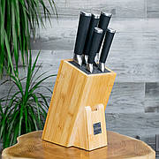 Набір ножів із неіржавкої сталі Holmer Fixity у дерев'яній підставці