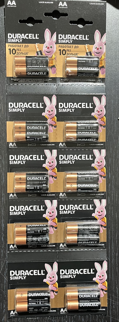 Батарейки Duracell AA LR6 Оригінал Дюрасел 20 штук на блістері