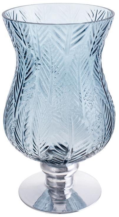 Ваза декоративна Ancient Glass Розалін 14х15х25см buuba , синій зі сріблом, фото 1