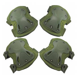 Наколінники та налокітники тактичні Захисні наколінники та налокітники комплект ( олива )