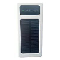 Power Bank Solar 50000mah повербанк 4 в 1 с солнечной панелью, экраном, фонариком Белый | Батарея зарядная